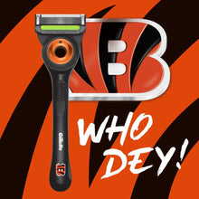 Bengals themed Gillette Labs razor handle with orange circular blade guard