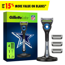 Gillette Labs razor handle with magnetic stand and blue star design
