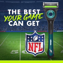 Men’s NFL Eagles themed razor with teal head and black handle
