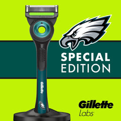 Gillette Labs Official Eagles Licensed Razor for Men, 1 Handle, 1 Blade Refill, Perfect for Game Day Grooming, Gillette Labs with Exfoliating Bar