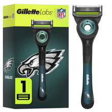 NFL Eagles licensed men’s razor handle with teal-and-black grip, Gillette Labs