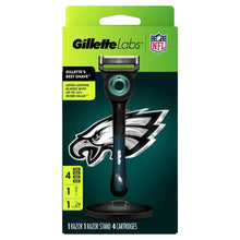 Razor and cartridge refills in retail box with teal NFL logo