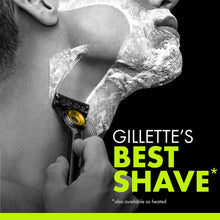 Gillette Labs razor being used for shaving on skin, with yellow pivot head visible