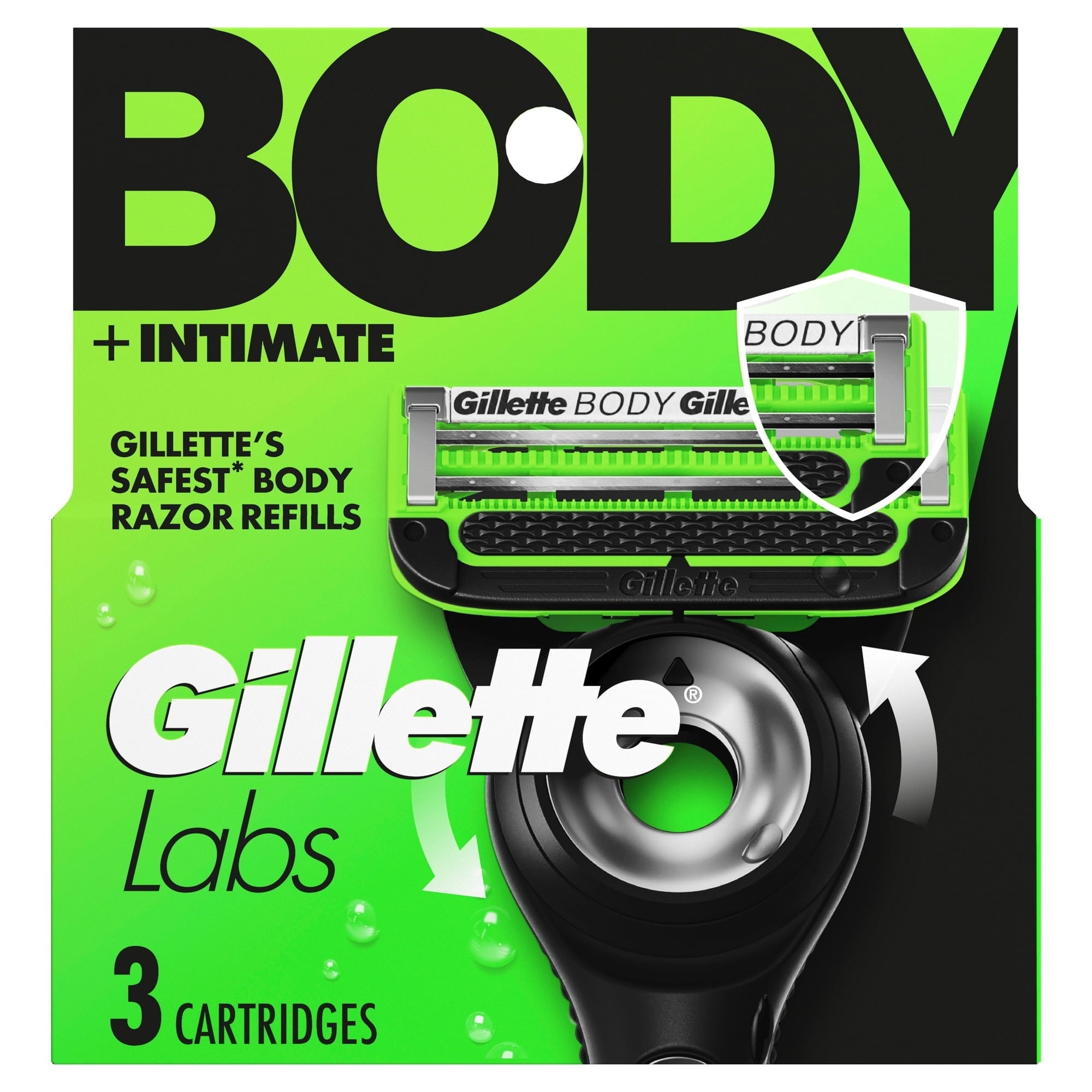 Gillette Labs Razor Blade Refills for Body & Intimate, 3 Count