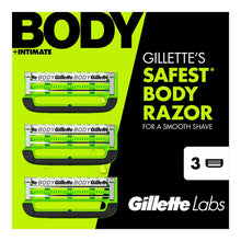 Razor cartridge refill set with three green blades arranged on a black and green card
