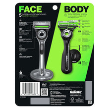 GilletteLabs face and body razor duo pack with 2 razors and feature labels