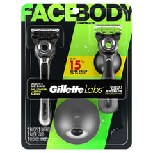 GilletteLabs face and body razor duo pack, two razors with green blade cartridges