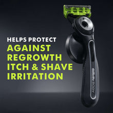 GilletteLabs body razor with green cartridge, black handle for shaving