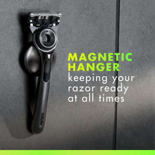 Razor with magnetic hanger for keeping your razor ready