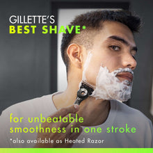 Shaving razor applying foam to the cheek