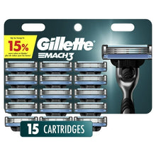 Gillette Mach3 razor cartridge tray with handle and 15 cartridge refills