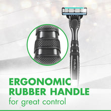 Disposable razor with ergonomic rubber handle and textured grip