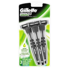 Gillette Mach3 Sensitive disposable razor handle with 3 blades pack