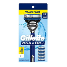 Gillette Clean & Fresh value pack with 5-blade razor and cartridges