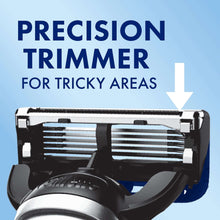 Gillette razor with precision trimmer for tricky areas