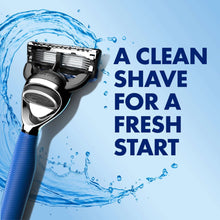 Gillette razor head with blue handle and blade cartridges