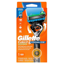Men's Gillette Fusion5 ProGlide razor blade refill in orange retail package.