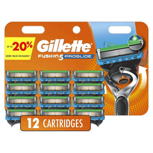 Gillette ProGlide blade cartridge pack with 12 blue cartridge refills