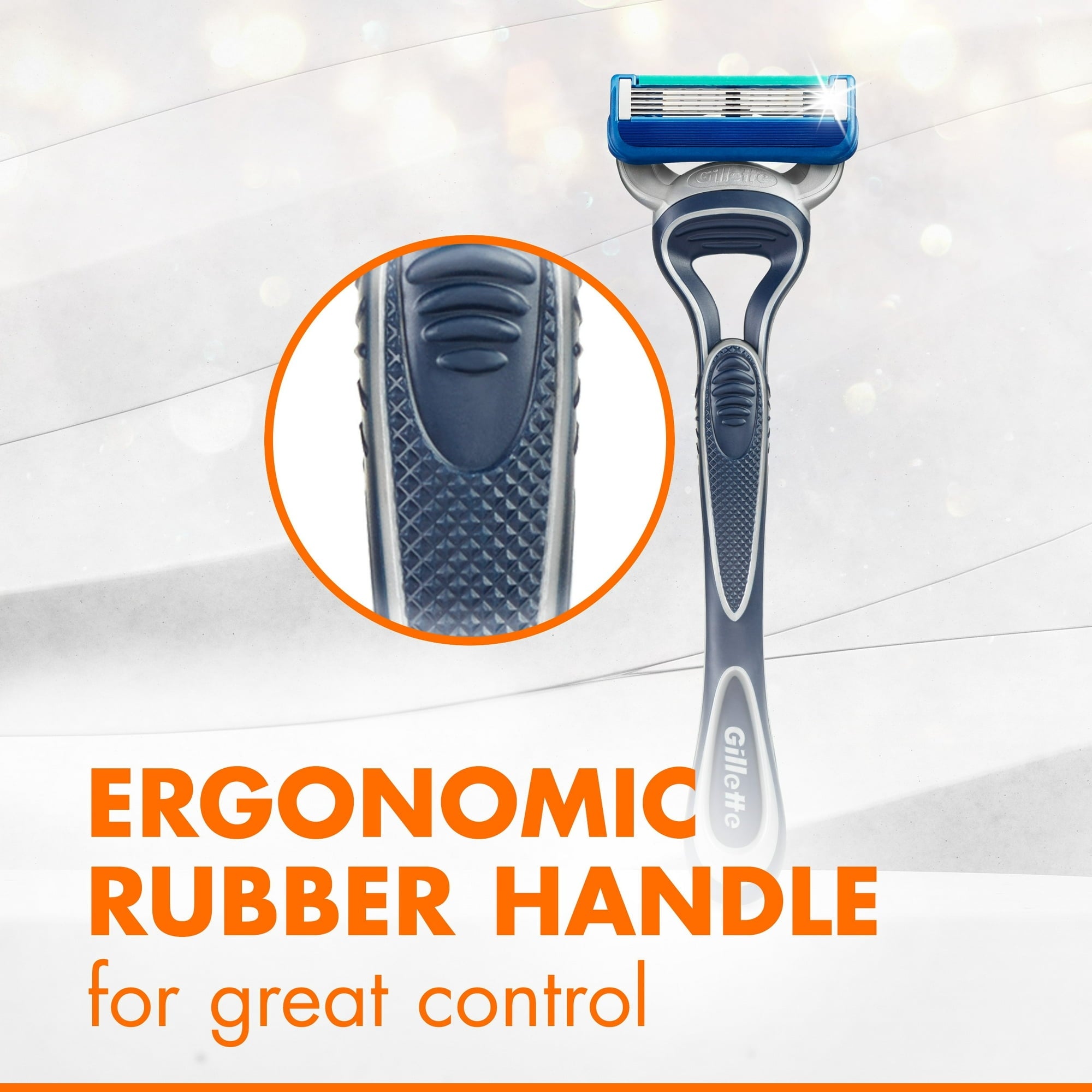 Gillette Sensor5 Men's Disposable Manual Razor, 2 Count, Silver and Blue