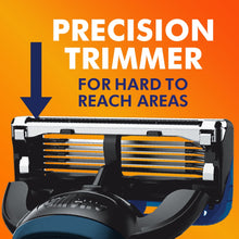 Disposable razor cartridge with side precision trimmer blades and open comb guard