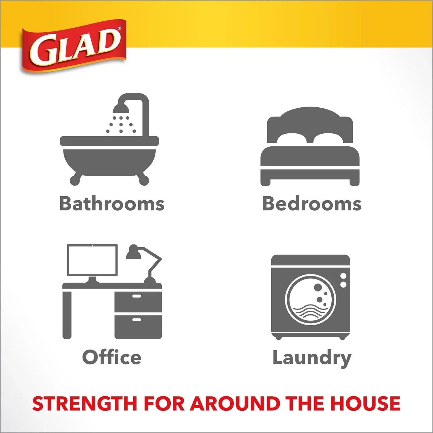 Glad Small Twist-Tie White Trash Bags, Fresh Clean Scent with Febreze Freshness, 4 gal., 156 ct. - USA MEGA SHOP