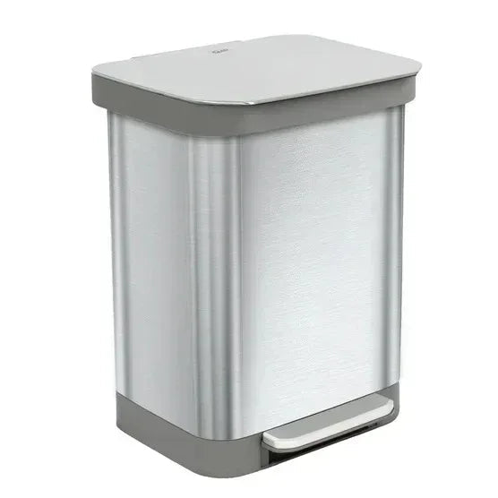 Glad Stainless Steel Trash Can and Bag Bundle