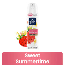 Glade soft mist air freshener spray bottle with sweet summertime label