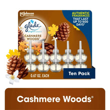 Glade PlugIns Cashmere Woods scented oil ten-pack with refill bottles