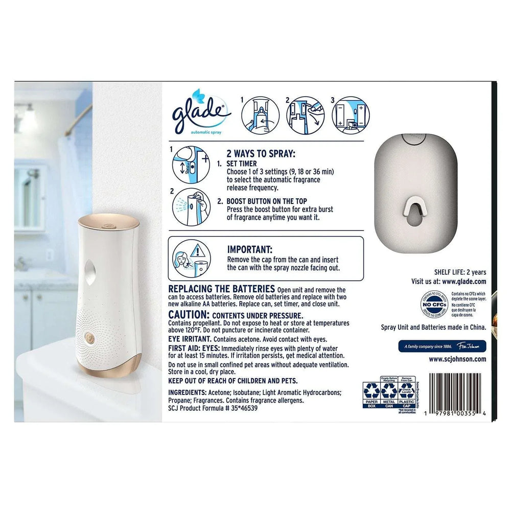 Glade Automatic Spray Air Freshener, Pumpkin & Ginger, 1 Device + 3 Refills - USA MEGA SHOP