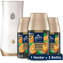 Glade automatic spray air freshener device with gold holder and 3 refills