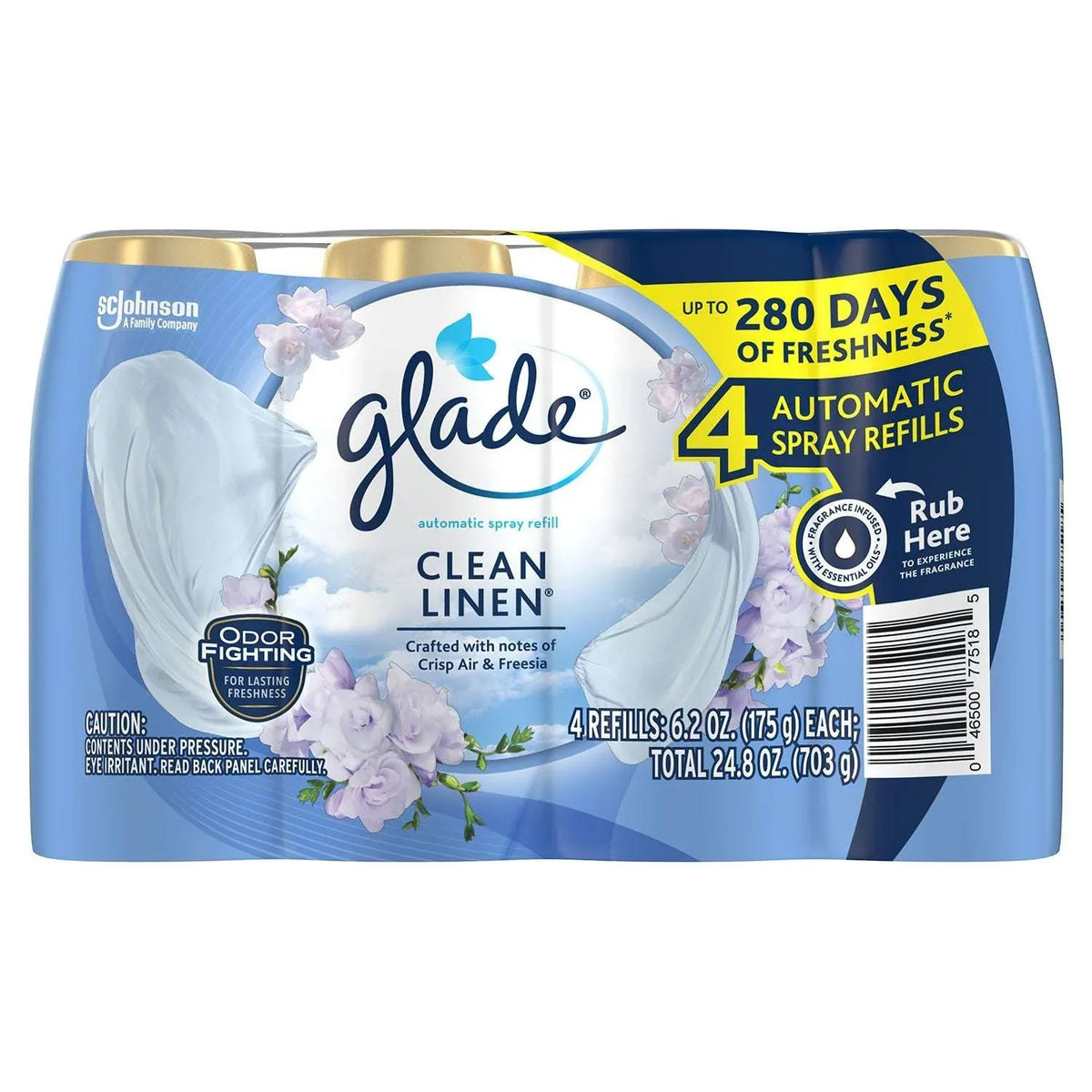 Glade Automatic Spray Air Freshener Refills, Clean Linen, 4 ct. - USA MEGA SHOP