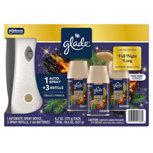 Glade Automatic Spray Refill, Air Freshener, Fall Night Long, 1 Device + 3 Refills, 6.2 oz. each