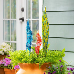 Glass Garden Stakes, Set of 3