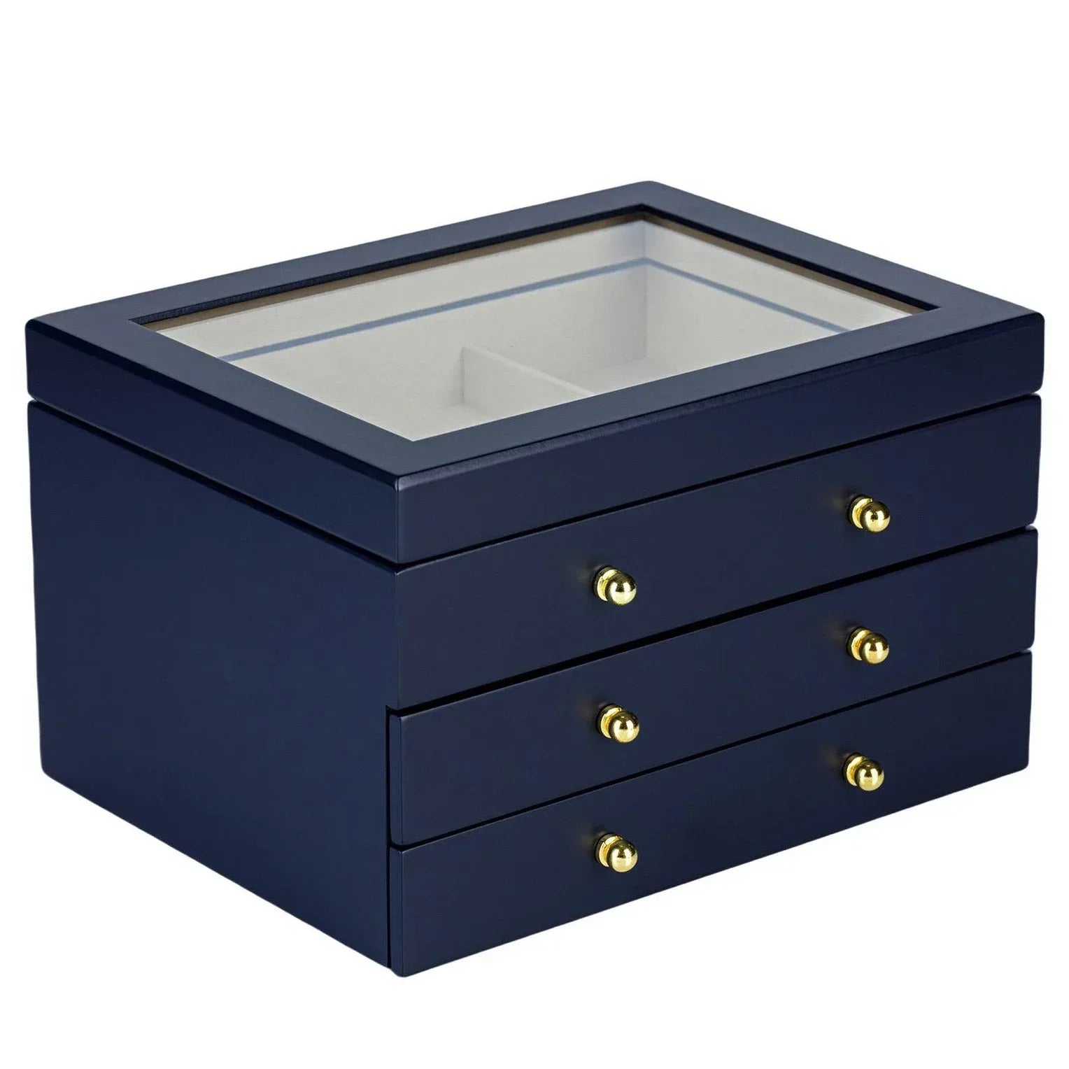 Glass Lift Top Jewelry Box