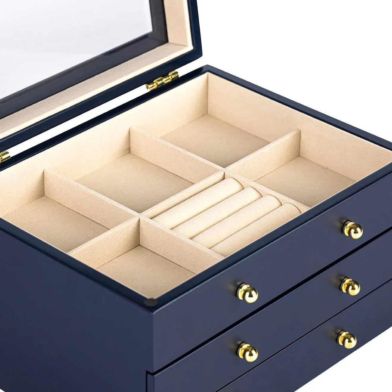 Glass Lift Top Jewelry Box