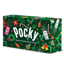 Holiday Pocky variety pack box with cream-covered biscuit sticks design