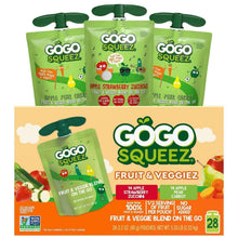 GoGo SqueeZ fruit & veggie applesauce pouch pack with green-capped pouches
