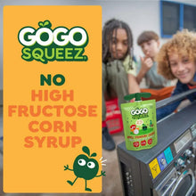 GoGo SqueeZ pouch with 'No high fructose corn syrup' label