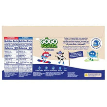 Squeeze yogurt variety pack back with Nutrition Facts and ingredients panel