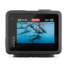 GoPro Hero action camera with front LCD screen and underwater video