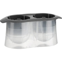 Whiskey chiller holder with black rim and molded wells for chilling cups