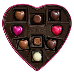 Godiva Goldmark Assorted Valentine's Day Heart Gift Tin, 9 Piece, 6 Pack