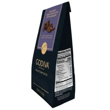 Dark chocolate ganache chocolates pouch back with Nutrition Facts panel