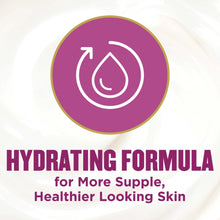 Cream drop icon with hydration graphic for neck and chest firming formula