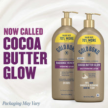 Hydrating lotion bottles with gold pump, cocoa butter glow, Gold Bond, 24 oz
