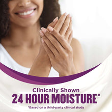 Hydrating lotion concept, woman cupping hands to cheek, smiling, skin-care application