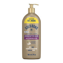 Hydrating lotion bottle with gold pump, cocoa butter glow, Gold Bond label