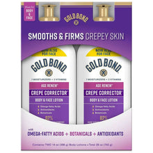 Gold Bond Age Renew crepe corrector lotion two-pack boxes and bottles, body & face