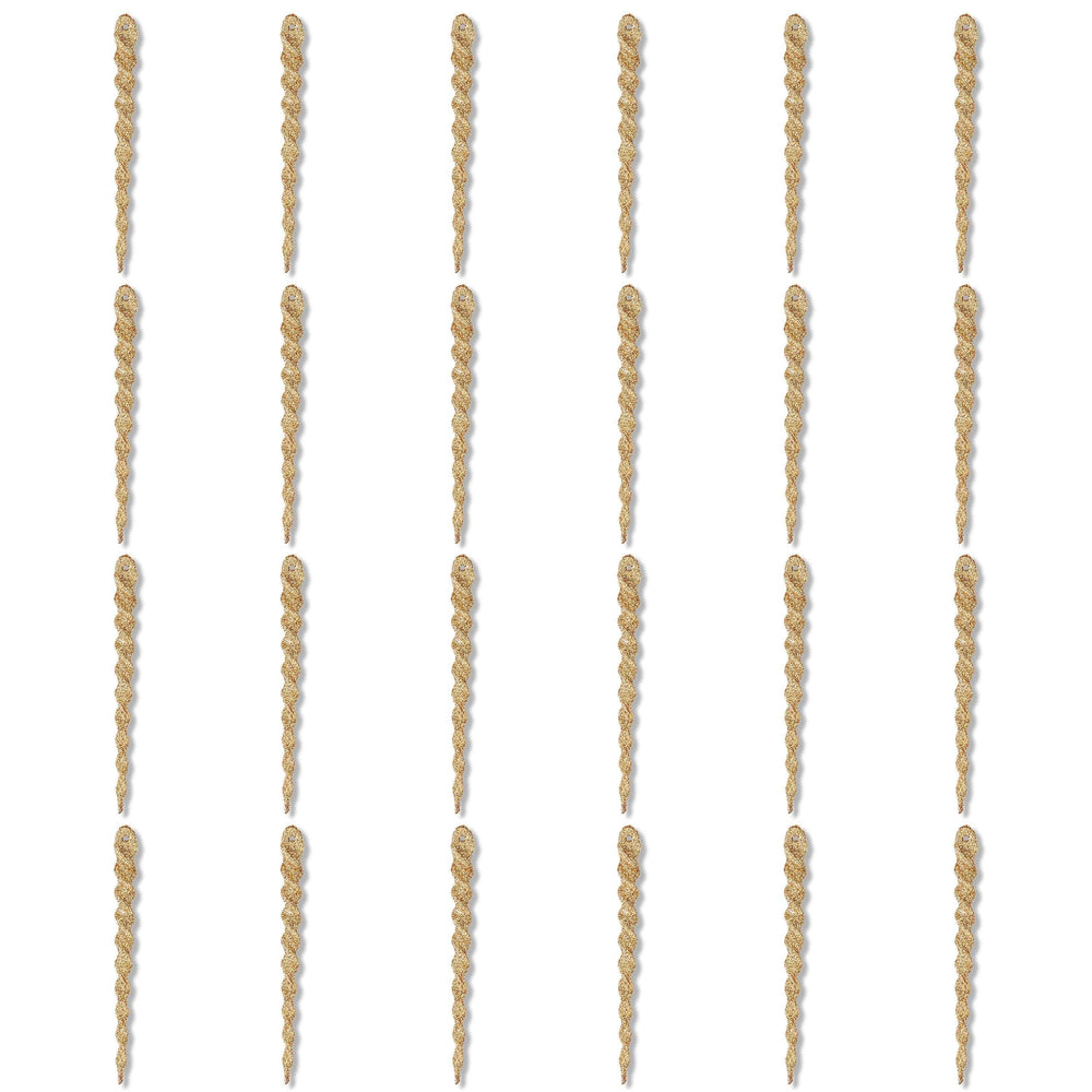 Gold Glitter Icicle Christmas Ornaments, 5.3", 24 Count, by Holiday Time - USA MEGA SHOP