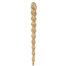 Gold glitter icicle ornament with hanging loop, textured finish